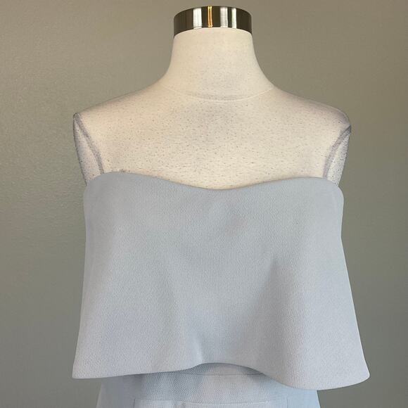 Silver Gray Strapless Evening Gown Size 10 Formal Dress by AQUA - Picture 5 of 11